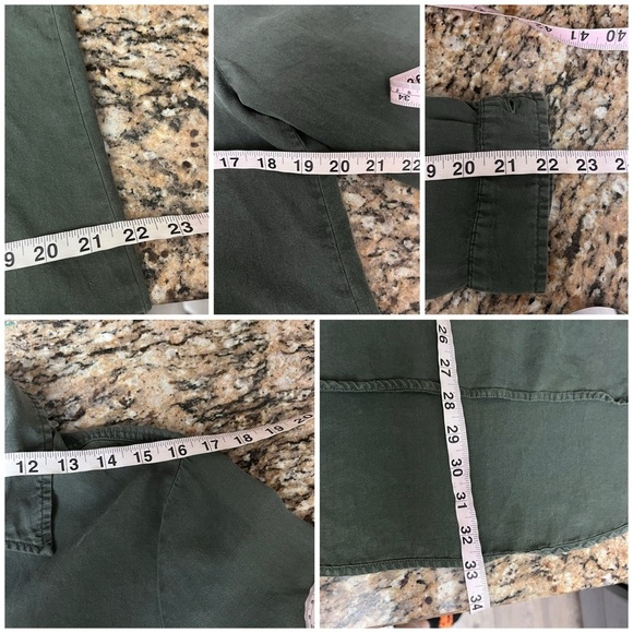 AMI Green Lyocell Utility Mini Dress S – Army Gorpcore Western Cowgirl Forest - Picture 6 of 9